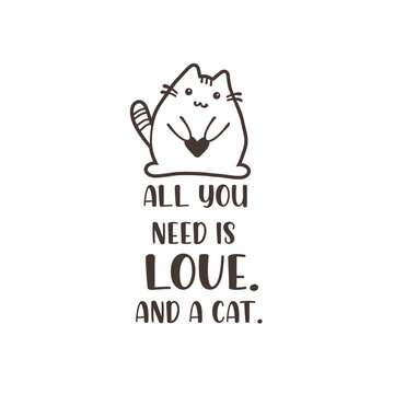 All you need is love. Design with a cat