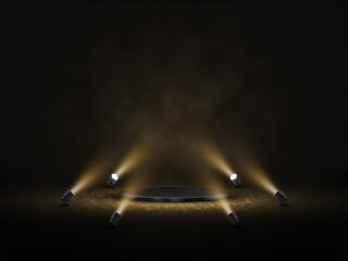 Podium with lighting. Stage, Podium, Scene for Award Ceremony with spotlights. Vector illustration