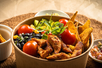 Natural food in bowls
