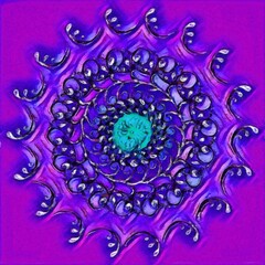 Painted Blue and Purple Kaleidoscope Banner Wallpaper Design. Beautiful colored lines creates magic patterns on a colorful background.