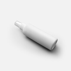 White vial template with aerosol, bottle with atomizer, for design presentation.