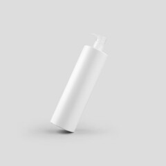 Template of a white plastic bottle with a dispenser, container for cream, gel, soap, for design presentation.