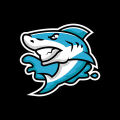 e-sport shark mascot logo design