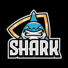 e-sport shark mascot logo design