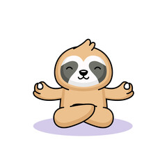 Obraz premium Cute sloth lazy animal yoga mascot design