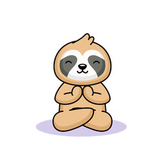 Cute sloth lazy animal yoga mascot design