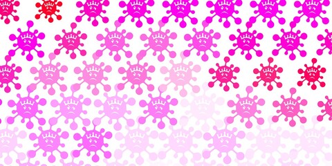 Fototapeta na wymiar Light Pink vector texture with disease symbols.