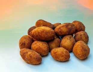 Croquettes surrounded by white background