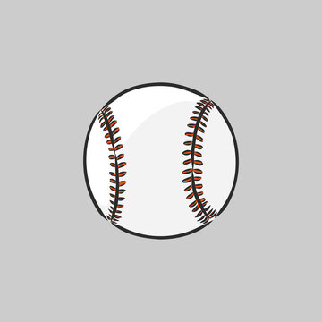 Baseball ball on a white background. baseball ball, vector illustration