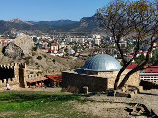 Crimean peninsula, southern coast, city of Sudak, Genoese fortress built in 1371-1469. View from the fortress.