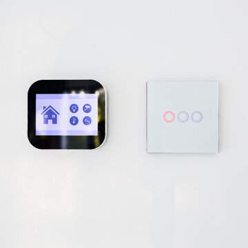 Close-up on smart home technology panel