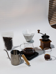 coffee grinder and coffee beans