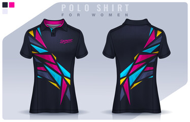 t-shirt sport design for women, Jersey mockup. Polo Uniform template.
