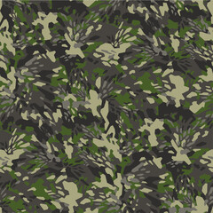 Geometric camouflage texture seamless pattern. Abstract modern military camo endless background. Ornament for fabric, fashion and vinyl wrap print. Vector illustration.