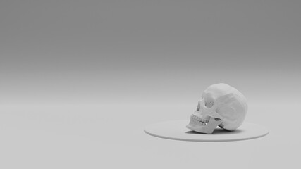 Fototapeta na wymiar 3d rendering minimal skull