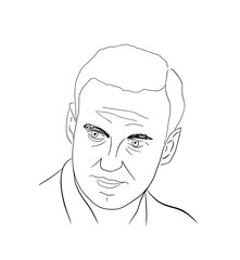 black and white vector image of a Russian politician. revolution