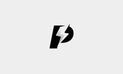  Letter P Bolt Logo Vector Design Icon Illustration - obrazy, fototapety, plakaty