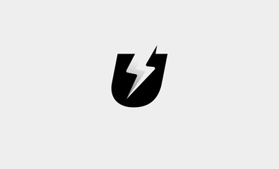  Letter U Bolt Logo Vector Design Icon Illustration