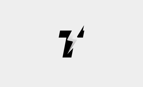 Letter T Bolt Logo Vector Design Icon Illustration