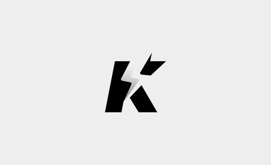 Fototapeta premium Letter K Bolt Logo Vector Design Icon Illustration