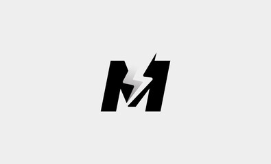 Obraz premium Letter M Bolt Logo Vector Design Icon Illustration