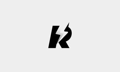  Letter R Bolt Logo Vector Design Icon Illustration - obrazy, fototapety, plakaty
