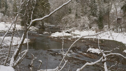 Biberdamm im Winter - Wadrilltal