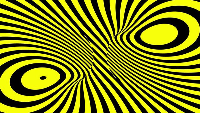 3d abstract endless looping motion design, loop animation moving yellow stripes