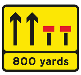 Temporary lane closure sign