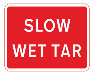 Temporary hazard at road works sign