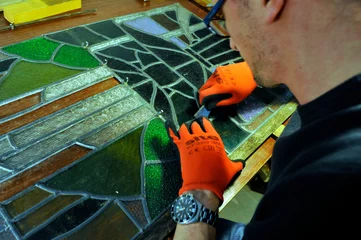 Acrylic prints Stained restaurateur de vitrail