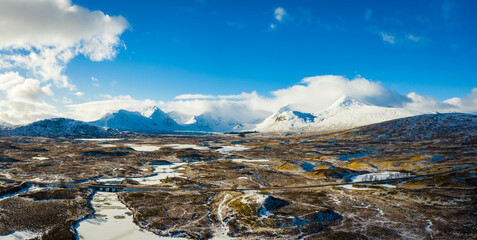 A view of Lochan na h-Achlaise on rannoch moor in the argyll region of the highlands of Scotland during a winter day near glen coe © Andy Morehouse