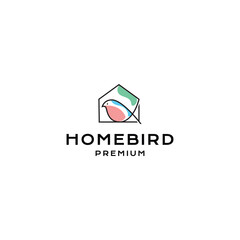 home bird logo hipster vintage