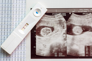  positive pregancy test with ultrasound photo