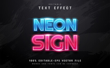 Neon sign text effect