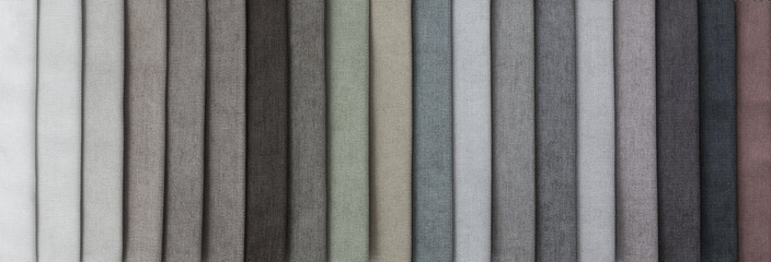 set of gray colored furniture fabrics