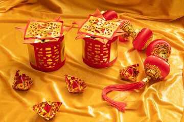 Chinese funeral ceremony ornament for dead people with golden silver paper