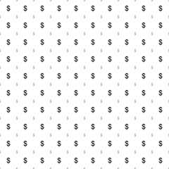 Square seamless background pattern from geometric shapes are different sizes and opacity. The pattern is evenly filled with black dollar symbols. Vector illustration on white background
