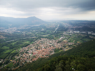 Obraz premium Panorama of Val Susa valley from the abbey of St Michael in north Italy