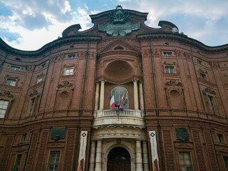 Palazzo Carignano noble building in Turin historical city in north Italy