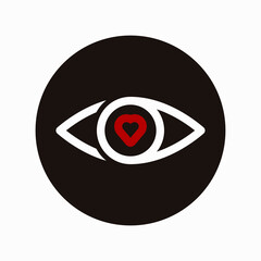 Eye line with heart icon design vector illustration