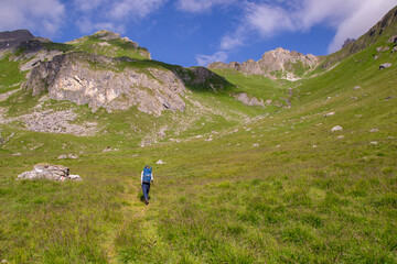 Fototapeta premium hiking in the mountains, Switzerland 