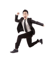 Portrait of Businessman jumping