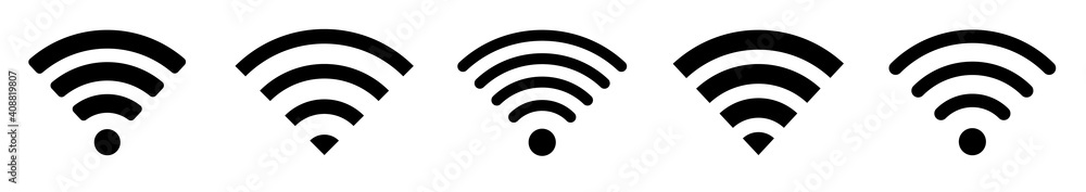 Poster wi-fi icon set symbol. wireless and wifi icon or wi-fi icon sign for remote internet access. network