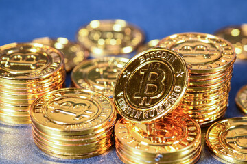 Finances argent bitcoin piece jeton valeur echange cryptomonnaie