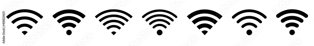 Poster wi-fi icon set symbol. wireless and wifi icon or wi-fi icon sign for remote internet access. network