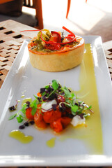 food salad quiche plate lobster