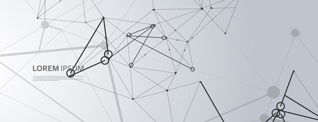 Modern abstract pattern with molecules connect on light background. Network connection structure. Light connection structure. Molecular structure. Vector pattern. Design element