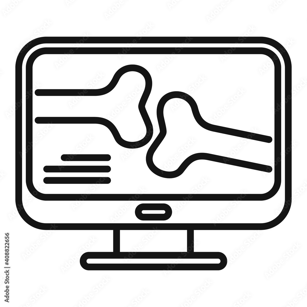 Poster magnetic resonance imaging monitor icon. outline magnetic resonance imaging monitor vector icon for 