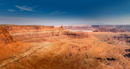 Panoramic overlook , Dead Horse Point State Park with pot ash pools in the background